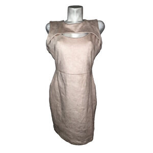 New BEBE XL Dusty Pink Maxi Faux Suede Cutout Bust Dress Going-out Party $149